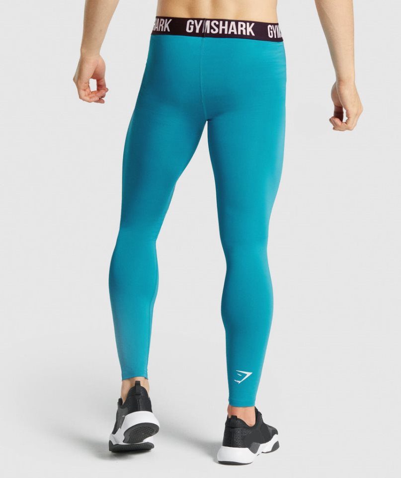 Men's Gymshark Element Baselayer Leggings Turquoise | NZ 3ZIYEA